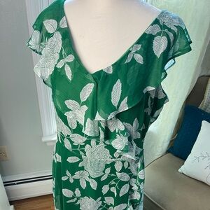London Times Green Floral Dress